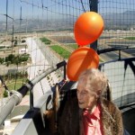 Bessie Anderson, 105, of Laguna Niguel is flying high as she fulfills her dream of soaring in the Great Park Balloon. CINDY YAMANAKA, THE ORANGE COUNTY REGISTER